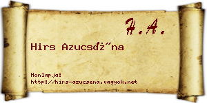 Hirs Azucséna névjegykártya